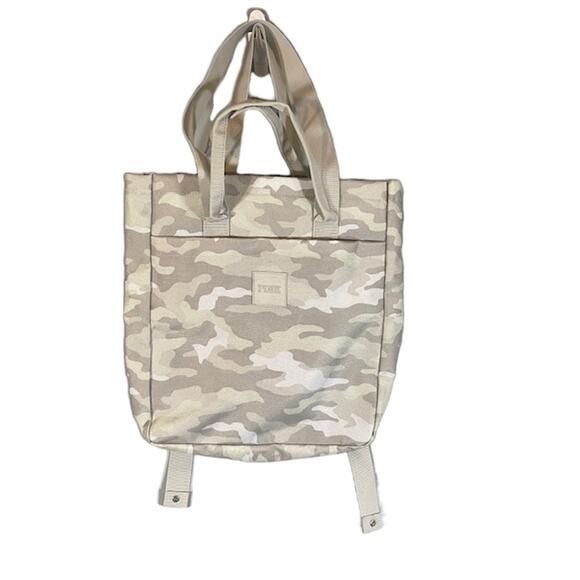 VS Pink Gray Camouflage Convertible Tote School Gym Backpack Women - Picture 1 of 9